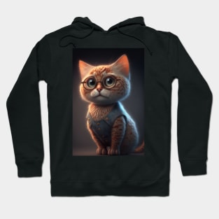 cute cat wearing glasses Hoodie